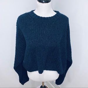 Charlotte Russe Navy Cropped Sweater